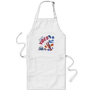 Coastal Vibes Retro Seafood & Shellfish Long Apron