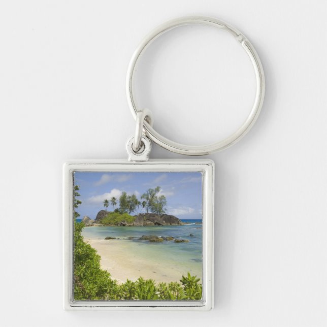 Coastal view on Mahe Island Keychain (Front)