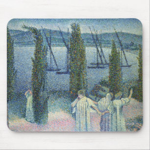 Coastal View with Cypress Trees, 1896 Mouse Pad