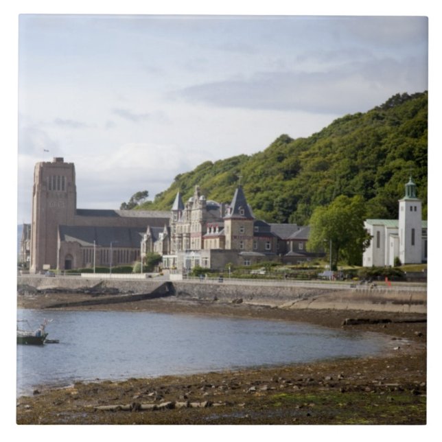 Coastal view with historic buildings, Oban, Tile (Front)