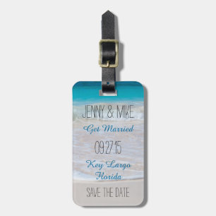 Coastal Vows Destination Wedding Save the Date Luggage Tag