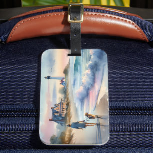 Coastal Walk to Lighthouse at Sunset Luggage Tag