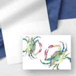 Coastal Watercolor Blue Crab Cards Blank Inside<br><div class="desc">Coastal thank you notes let you express your gratitude in elegant style. Front features a replica of my original watercolor blue crabs. Blank inside leaving plenty of room to personalize the inside with a custom greeting for a Birthday or personal note. Designed to coordinate with my Maryland Blue Crab collection...</div>