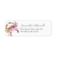 Coastal Watercolor Crab Address Labels