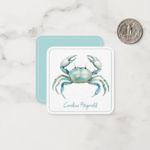 Coastal Watercolor Crab Personalized Card