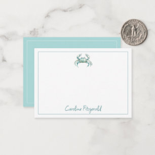 Coastal Watercolor Crab Personalized Card