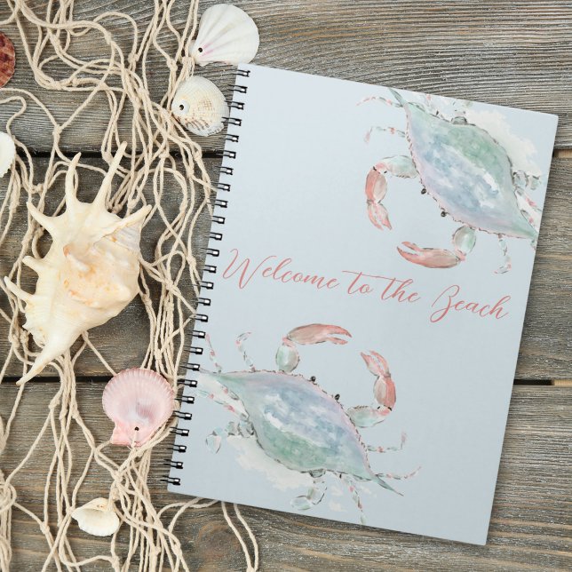 Coastal Watercolor Crab Rental Guest Book (Creator Uploaded)