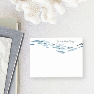 Coastal Watercolor Fish Personalized Post-it Notes