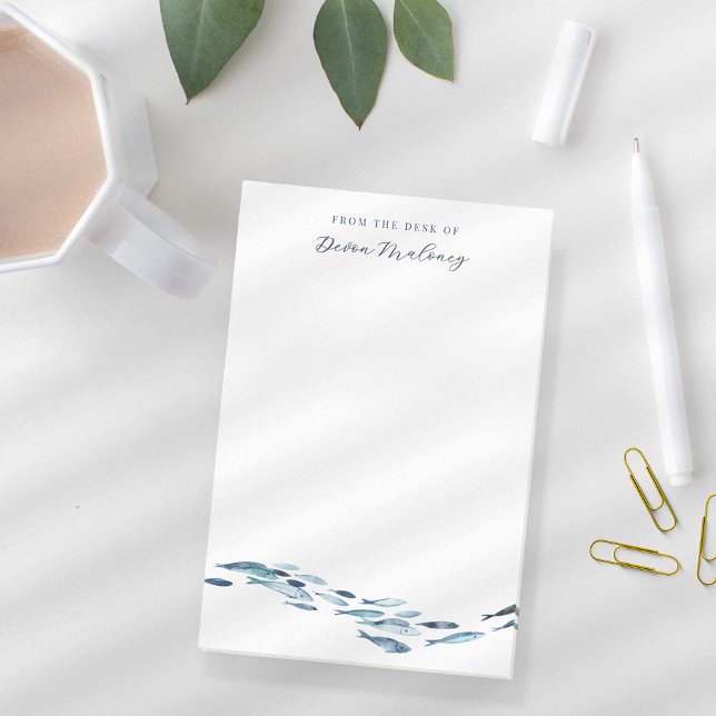 Coastal Watercolor Fish Personalized Post-it Notes (Creator Uploaded)