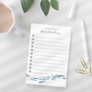 Coastal Watercolor Fish Personalized To-Do List Post-it Notes