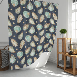 Coastal Watercolor Oyster & Pearl Pattern