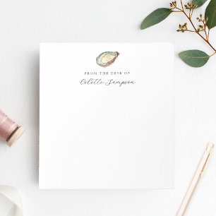 Coastal Watercolor Oyster Personalized Notepad