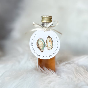 Coastal Watercolor Oyster Wedding Favour Tags