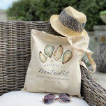 Coastal Watercolor Oyster Wedding Welcome Tote Bag<br><div class="desc">These coastal wedding favour tags feature a grouping of soft cream and aqua watercolor oyster shell illustrations,  with your names,  wedding date,  and location in classic navy blue lettering. Perfect for beach themed,  summer,  or nautical weddings,  personalize these totes and fill them with goodies as a welcome gift.</div>