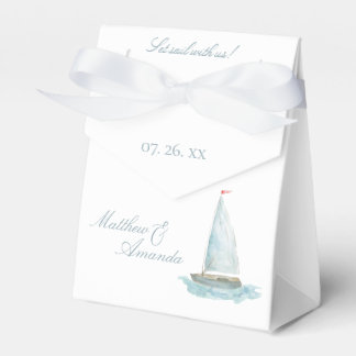 Coastal Watercolor Sailboat  Favor Box