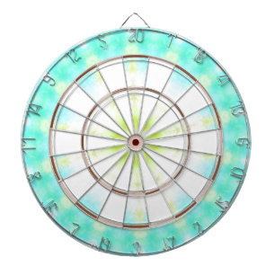 Coastal Watercolor Turquoise Tie Dye Dartboard