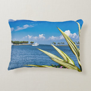 Coastal Waterfront Wall Art Tropical Ocean View Accent Pillow