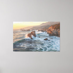 Coastal Waves Crashing on Rocks Canvas Print