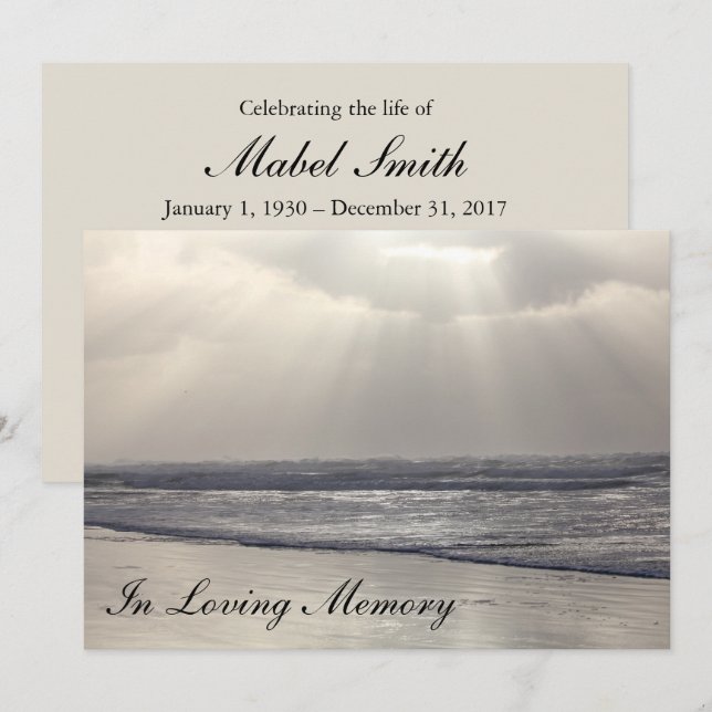 Coastal Waves Memorial Service Announcement (Front/Back)