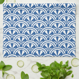 Coastal Waves Pattern - The White Lotus Kitchen Towel