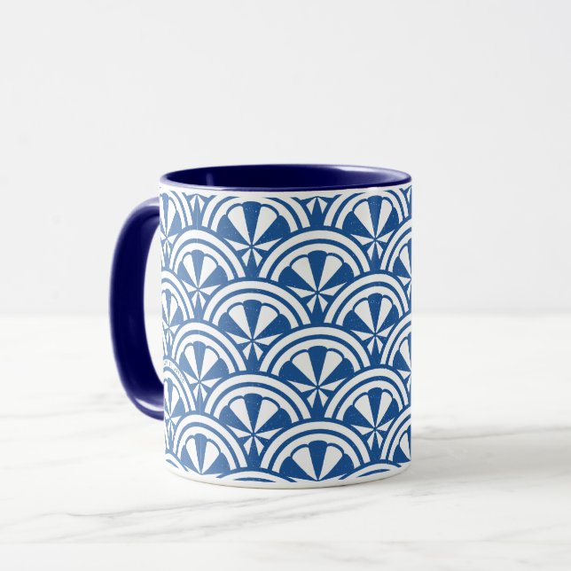Coastal Waves Pattern - The White Lotus Mug (Front Left)