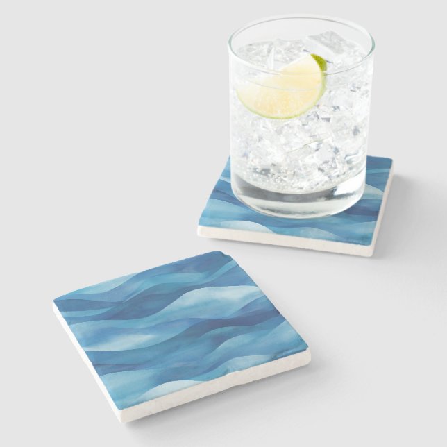 Coastal Waves Stone Coaster (Side)