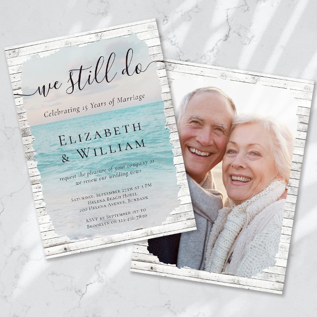 Coastal We Still Do Photo Vow Renewal Invitation (Creator Uploaded)