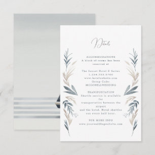 Coastal wedding details card