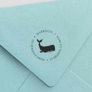 Coastal Whale Return Address Self-inking Stamp