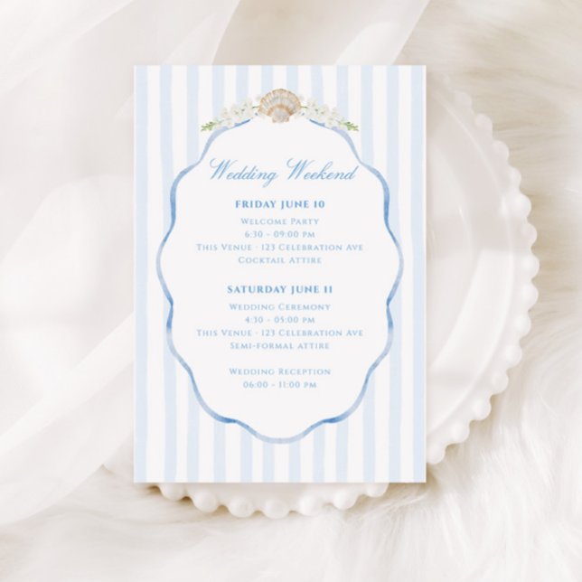 Coastal Whimsical Frame Wedding Weekend Enclosure Card (Creator Uploaded)