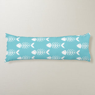 Coastal White Fish Bones Body Pillow