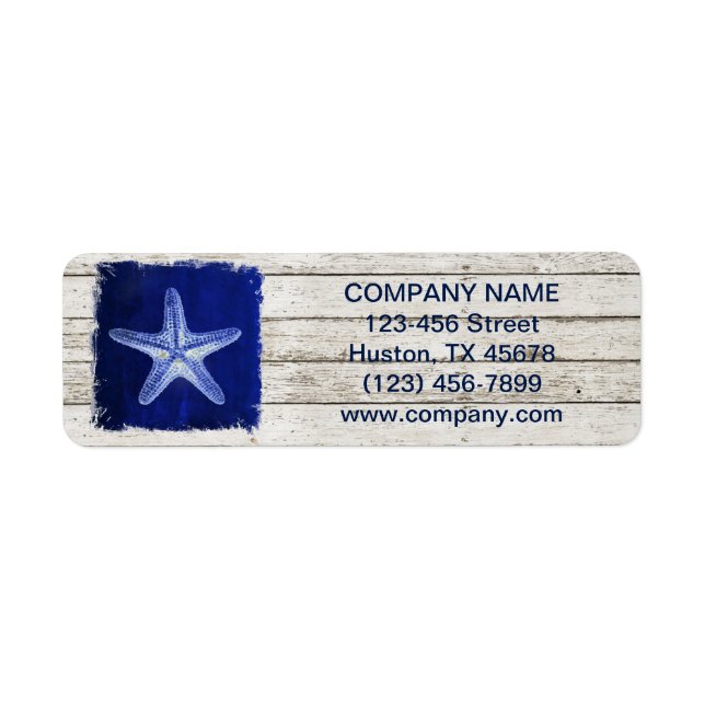 coastal whitewashed wood nautical blue starfish (Front)