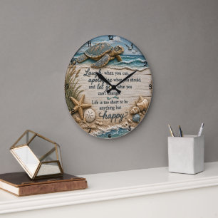 Coastal Wisdom Sea Turtle Large Clock