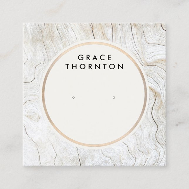 Coastal Wood  Earring Jewellery Wood Display Card (Front)
