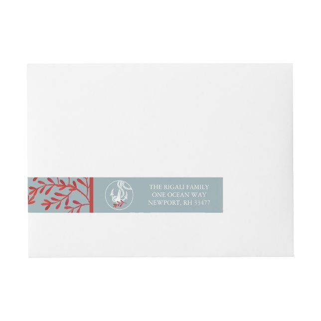 Coastal Wrap Around Label - Christmas Anchor (Front)