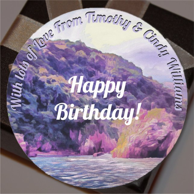 Coastal Yelapa Birthday 1620 Classic Round Sticker (Creator Uploaded)