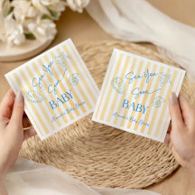 Coastal Yellow Stripes Sea You Soon Baby Shower