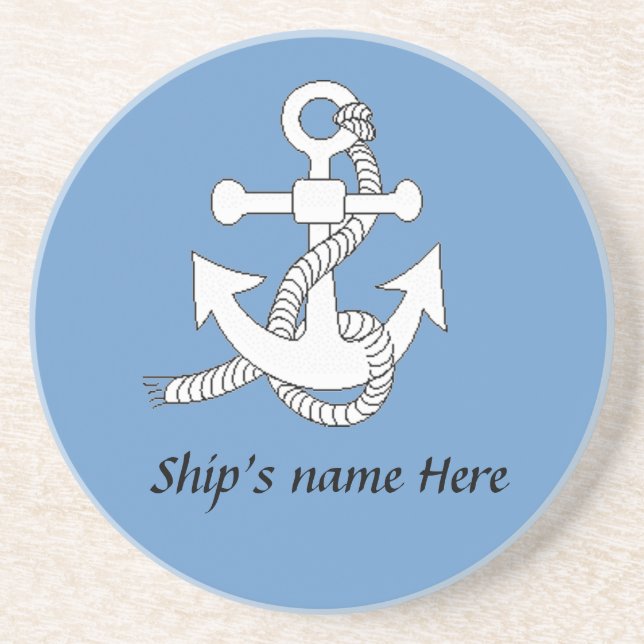 Coaster - Anchor with ship name (v.2) (Front)