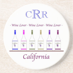 COASTER_CALIFORNIA WINE LOVER , MONOGRAM COASTER