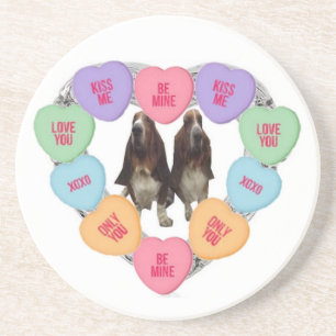 Coaster Candy Love Hearts With Bassets