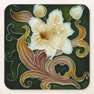 coaster cardboard art nouveau