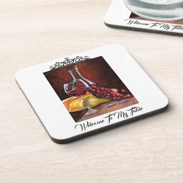 Coaster Cork Back - Welcome To My Table (Left Side)