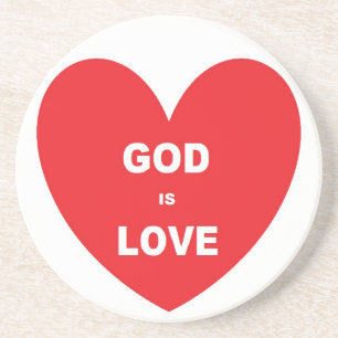 Coaster God Is Love Red Heart