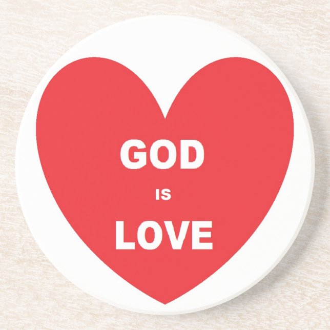 Coaster God Is Love Red Heart (Front)