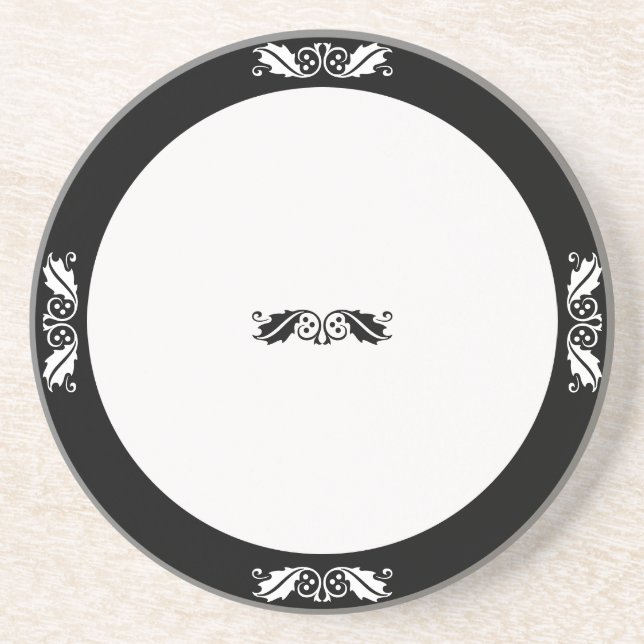 Coaster - Holly leaves in black and white (Front)