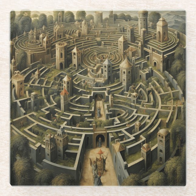 Coaster – LABYRINTH COLLECTION (medieval design) (Front)