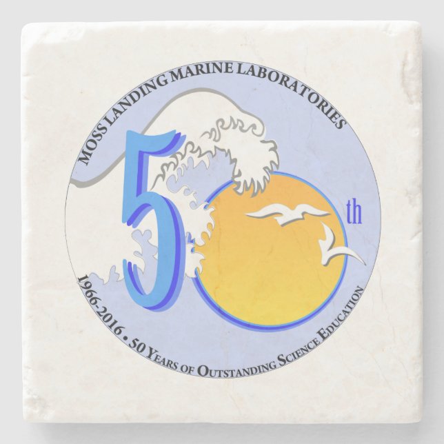 Coaster (Marble Stone): MLML 50th wave/sun (Front)
