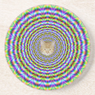 Coaster  Psychedelic Neon Ripples