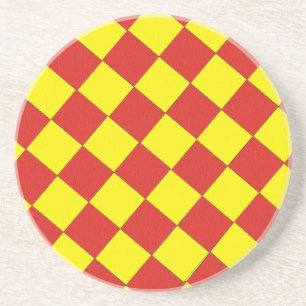 Coaster - Red and Yellow Check