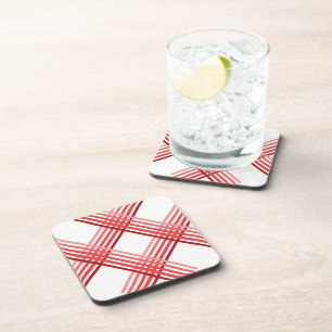 Coaster - Red Stripes Crossed Diagonally